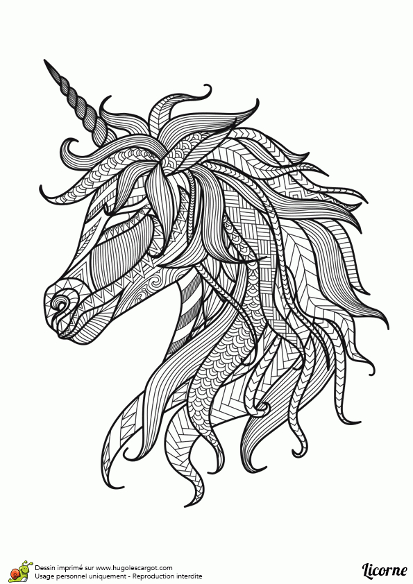 Dessin À Colorier D&amp;#039;Une Tête De Licorne Mandala avec Coloriage Licorne À Imprimer