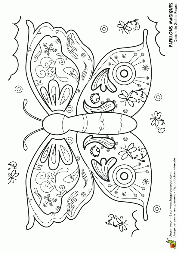 Dessin À Colorier Papillon Magique Délicat encequiconcerne Coloriage Art Souss,