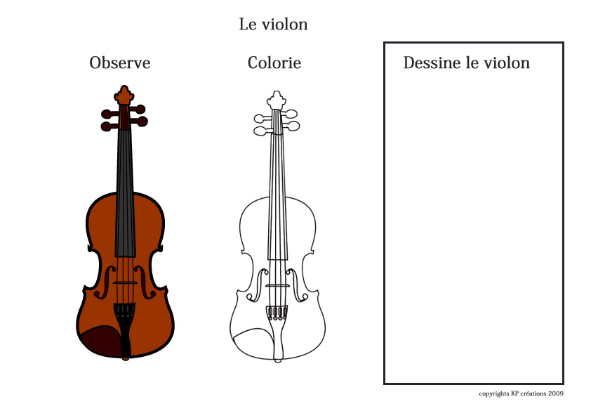 Dessin À Imprimer De Violon - Coloriage Musical Et Ludique serapportantà Coloriage Contrebasse