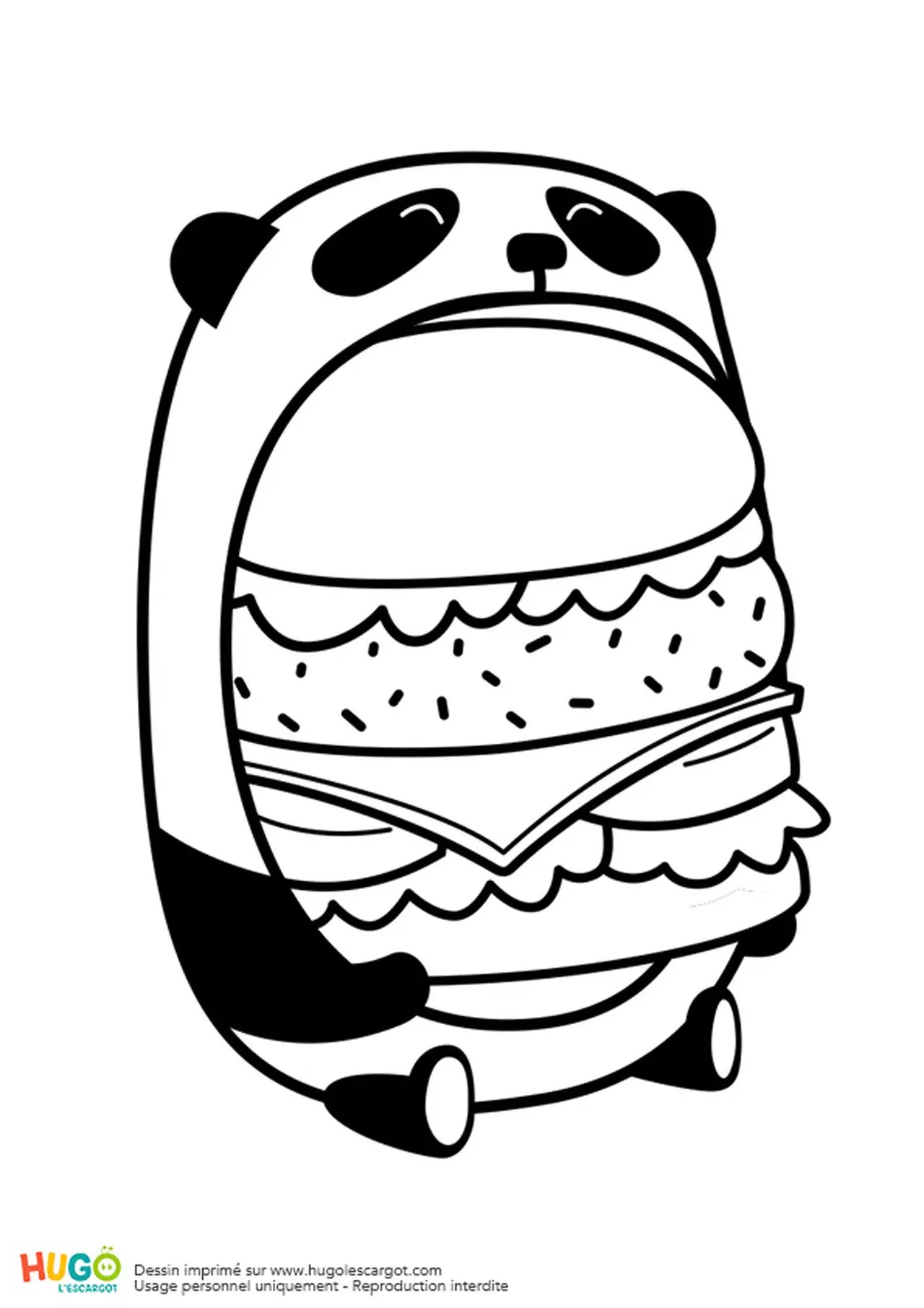 Dessin À Imprimer: Dessin A Imprimer Kawaii Panda intérieur Coloriage Dessin Hamburger