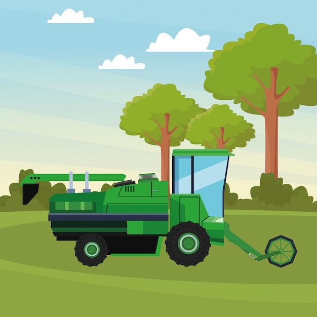 Dessin Animé Icône De Tracteur | Vecteur Premium avec Dessin Tracteur