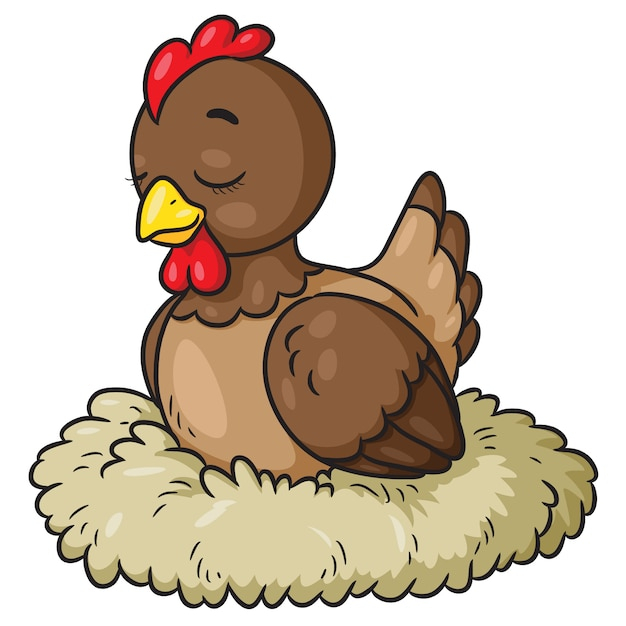 Dessin Animé Mignon Poule | Télécharger Des Vecteurs Premium concernant Dessin Poule