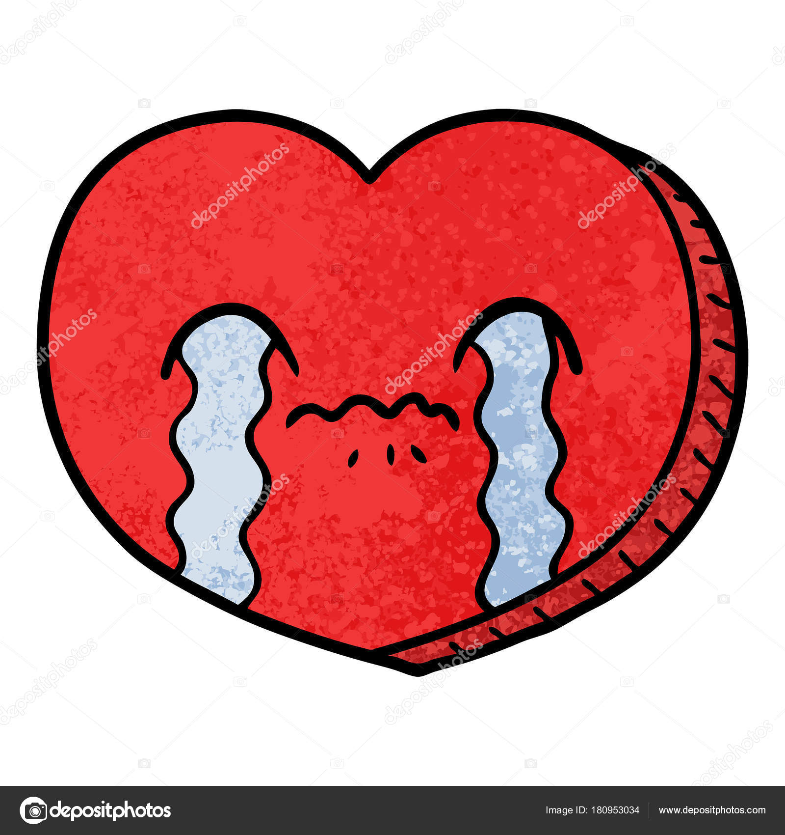 Dessin Animé Pleurer Amour Coeur Image Vectorielle Par destiné Dessin Coeur,