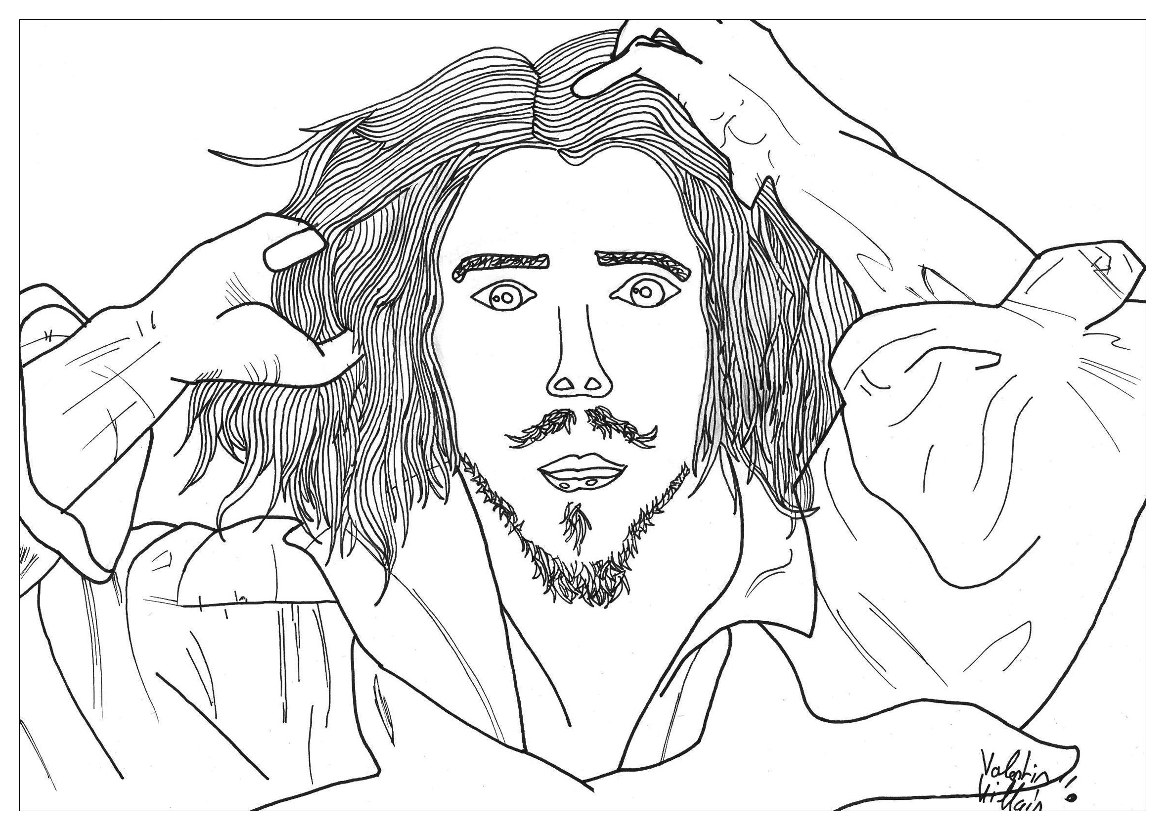 Dessin Autoportrait Courbet - Chefs D&amp;#039;Œuvres - Coloriages serapportantà Coloriage Dessin Pour Peinture