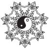 Dessin Contour Mandala Avec Symbole Yin Yang Centre serapportantà Dessin Yin Yang