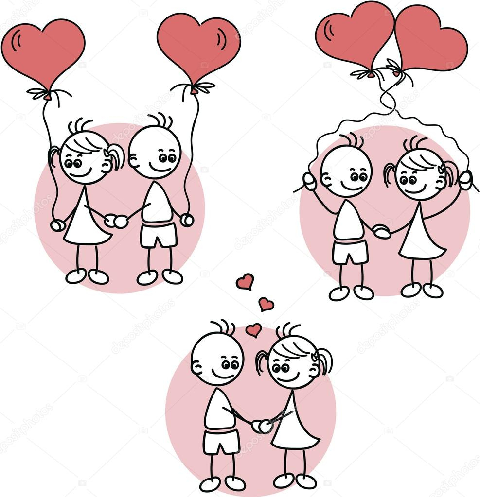 Dessin Couple Amoureux, Un Enfant — Image Vectorielle tout Dessin En Couple