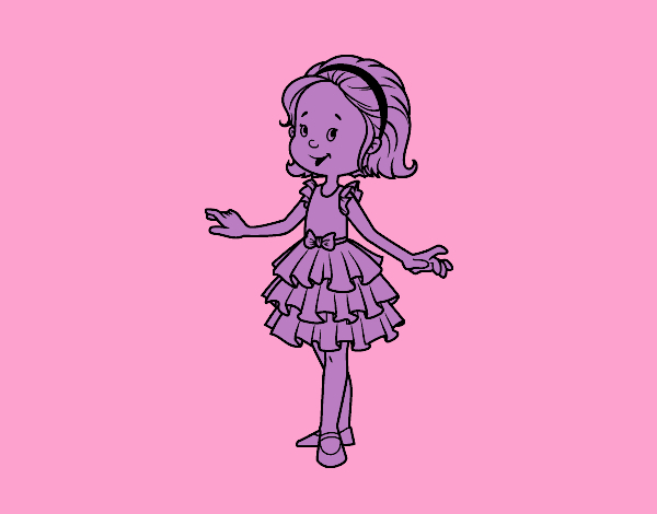 Dessin De Fille Avec Une Robe De Bal Colorie Par Membre encequiconcerne Coloriage Dessin Robe De Bal