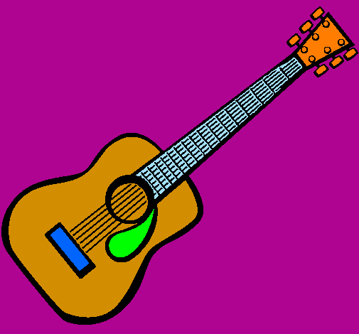 Dessin De Guitare Espagnole Ii Colorie Par Membre Non dedans Dessin Guitare