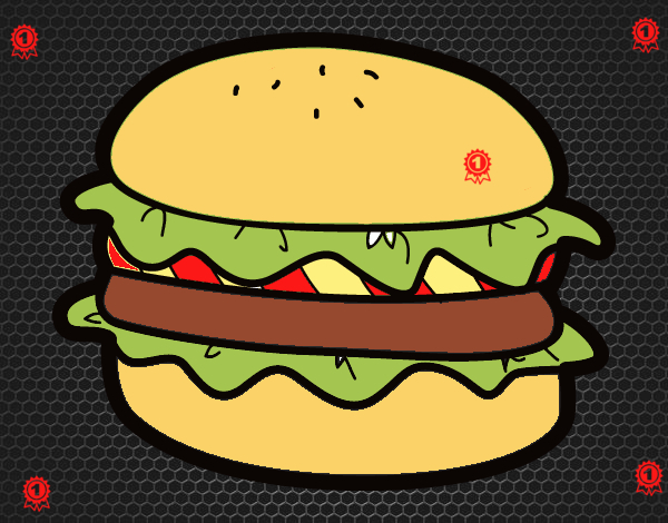 Dessin De Hamburger Avec Salade Colorie Par Membre Non concernant Coloriage Dessin Hamburger