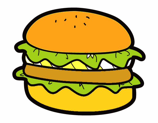 Dessin De Hamburger Avec Salade Colorie Par Membre Non serapportantà Coloriage Dessin Salade