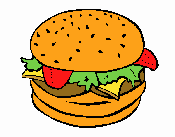 Dessin De Hamburger Complet Colorie Par Membre Non Inscrit à Coloriage Dessin Hamburger