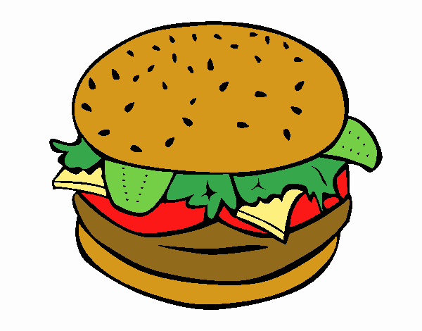 Dessin De Hamburger Complet Colorie Par Membre Non Inscrit concernant Coloriage Dessin Hamburger