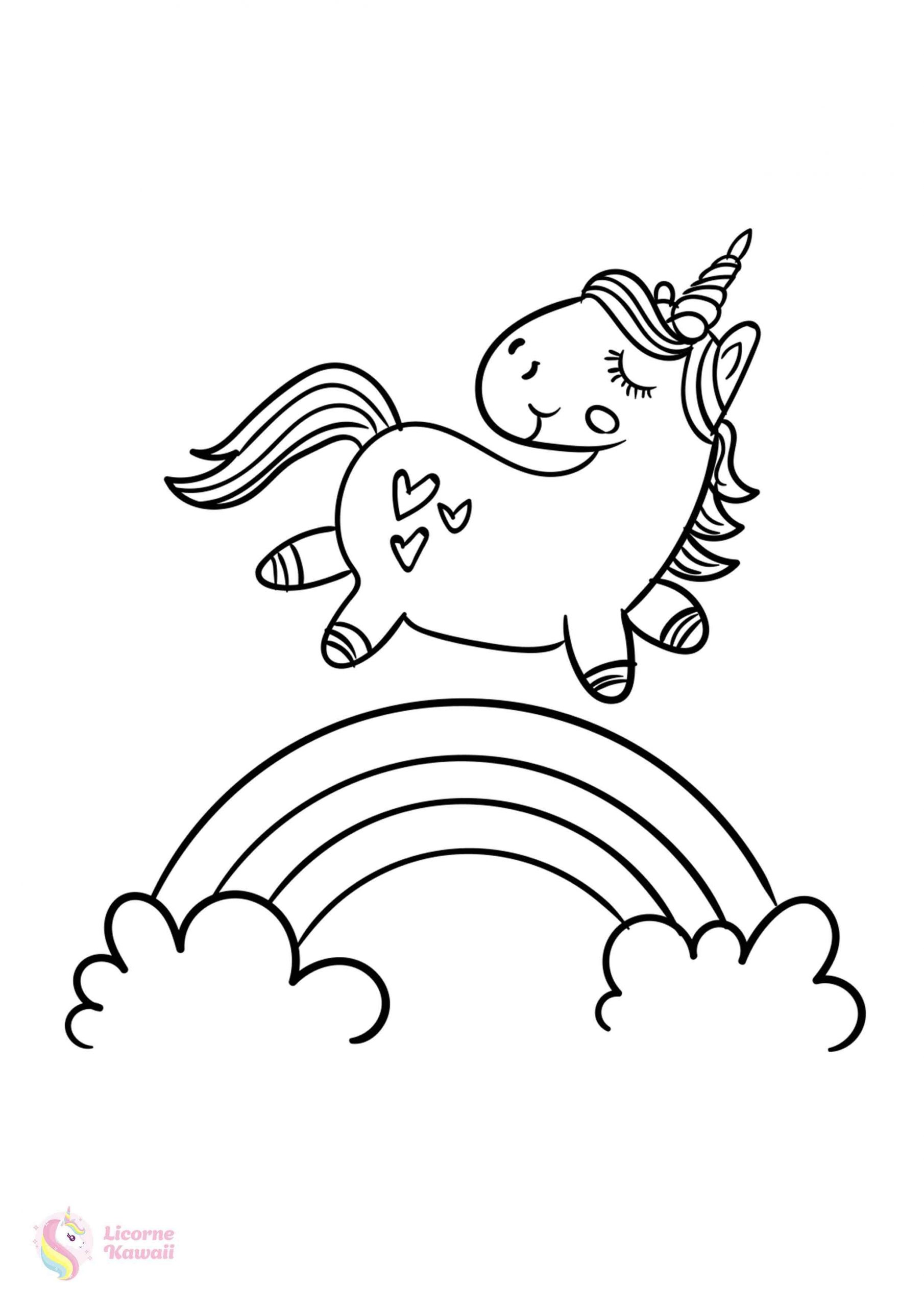 Dessin De Licorne - Les Dessins Et Coloriage avec Coloriage Licorne Arc En Ciel,