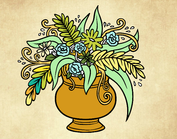 Dessin De Un Vase Avec Des Fleurs Colorie Par Membre Non dedans Dessin Coloriage Vase Sans Fleur