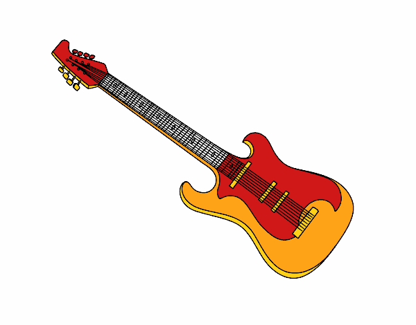 Dessin De Une Guitare Électrique Colorie Par Membre Non intérieur Dessin Guitare