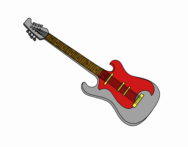 Dessin De Une Guitare Électrique Colorie Par Membre Non serapportantà Coloriage Dessin Guitare