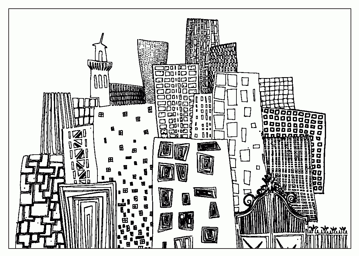 Dessin De Ville (6) encequiconcerne Coloriage À La Manière De