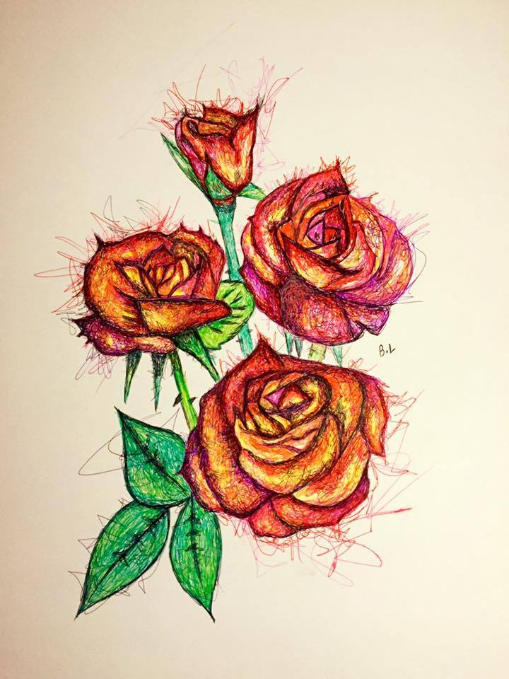 Dessin Dessin Roses pour Dessin Rose