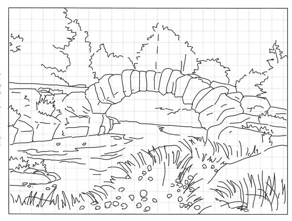 Dessin Et Peinture - Vidéo 1108 : Le Vieux Pont De serapportantà Coloriage Dessin Pour Peinture