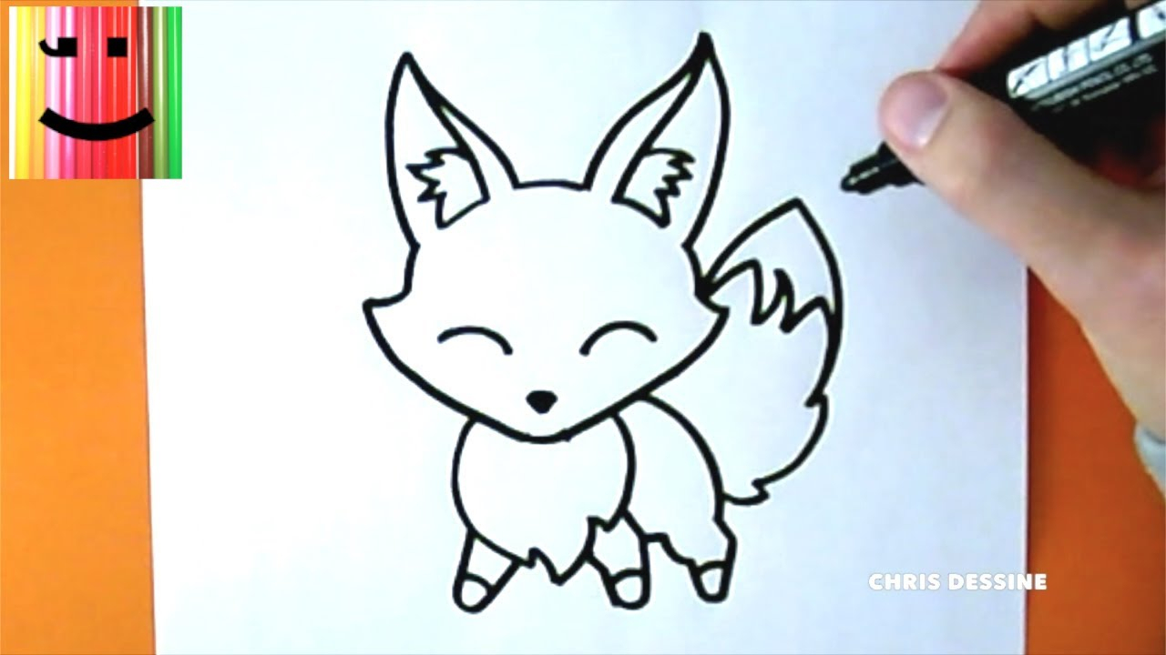 Dessin Facile - Comment Dessiner Un Renard Kawaii - Chris concernant M Dessin Facile