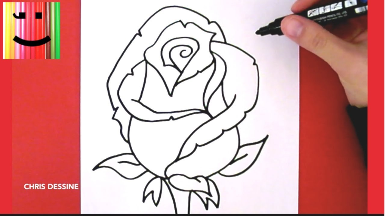 Dessin Facile - Comment Dessiner Une Rose - Chris Dessine pour T Dessin Facile