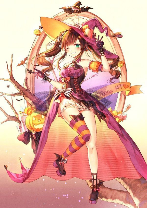 #Dessin #Fille #Halloween #Manga #Kizunaai - Artiste : Kh avec Dessin Manga Fille