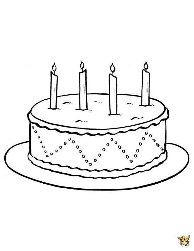 Dessin Gateau D&amp;#039;Anniversaire Simple Lovely Dessin Gâteau D concernant Coloriage D&amp;amp;#039;Anniversaire,