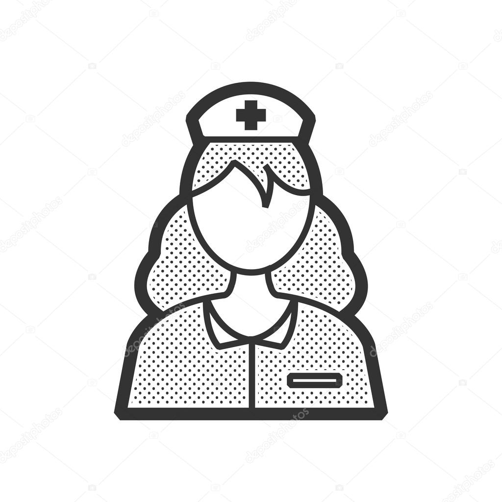 Dessin Infirmière Avatar, Icône — Image Vectorielle intérieur Dessin Infirmière