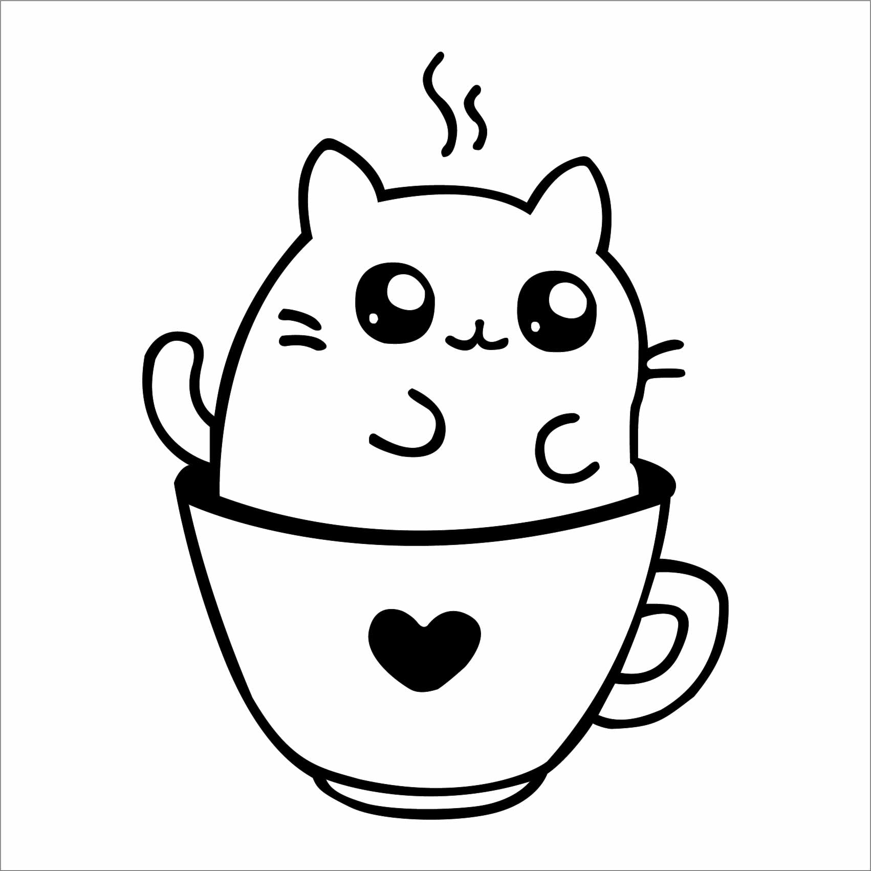 Dessin Kawaii Facile Tasse - Coloriage Kawaii Gratuit A intérieur Coloriage Kawaii Animaux