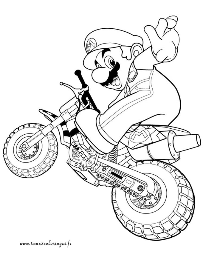 Dessin Mario Kart 8 serapportantà Coloriage Mario Kart 8