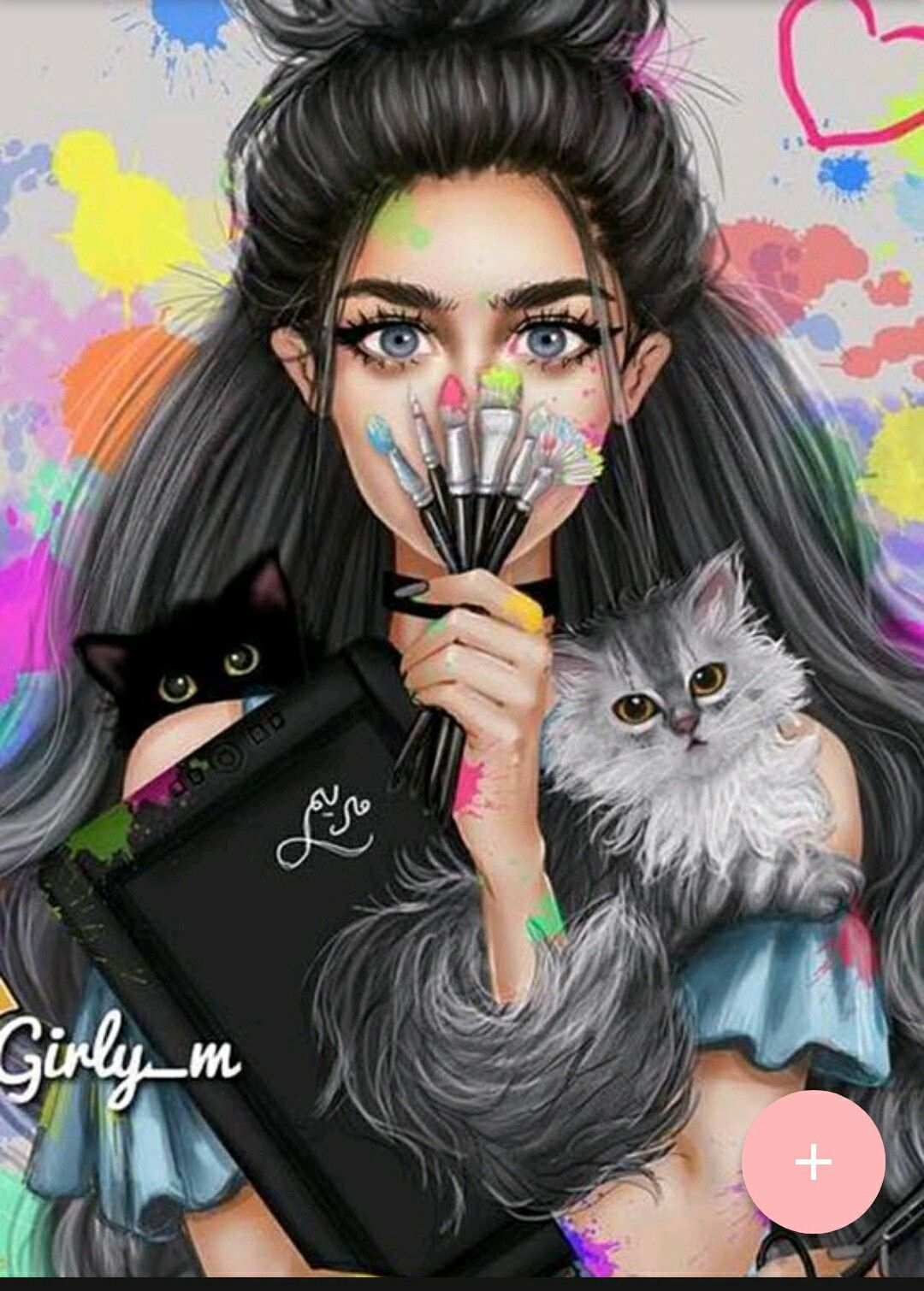 Dessin Peintre Et Chaton | Desenhos Interessantes, Girly M dedans Dessin Girly,