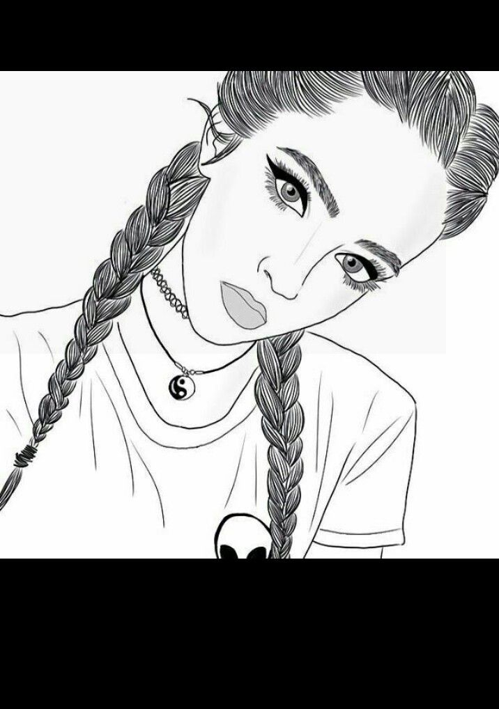 Dessin Pinterest Fille Tumblr pour Coloriage Dessin Fille Swag