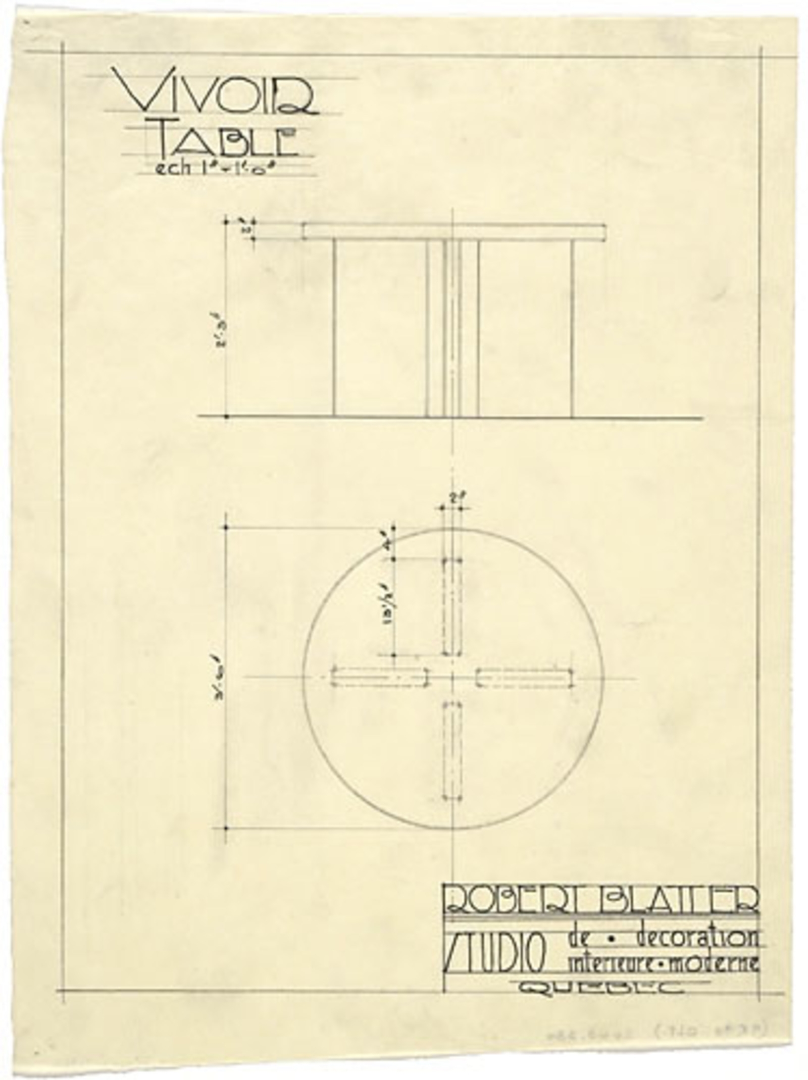 Dessin Technique D&amp;#039;Une Table - Blatter, Robert à Dessin Technique,