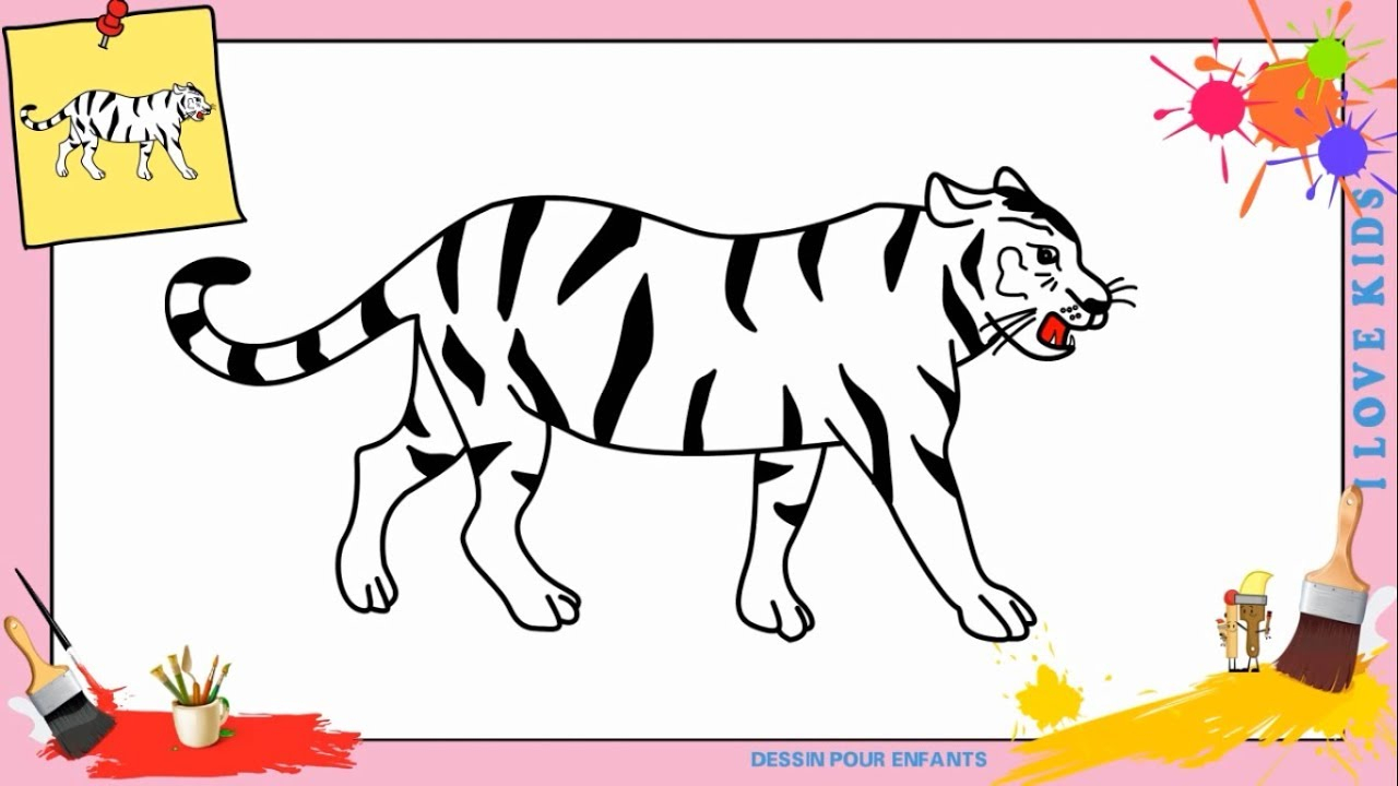 Dessin Tigre 3 Facile - Comment Dessiner Un Tigre avec À Dessiner Facile,