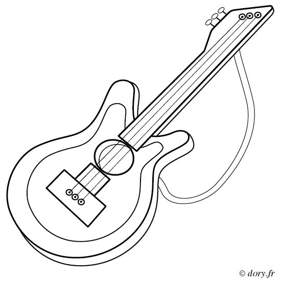 Dessin, Une Trompette | Guitare Dessin, Guitare, Coloriage pour Coloriage Dessin Guitare