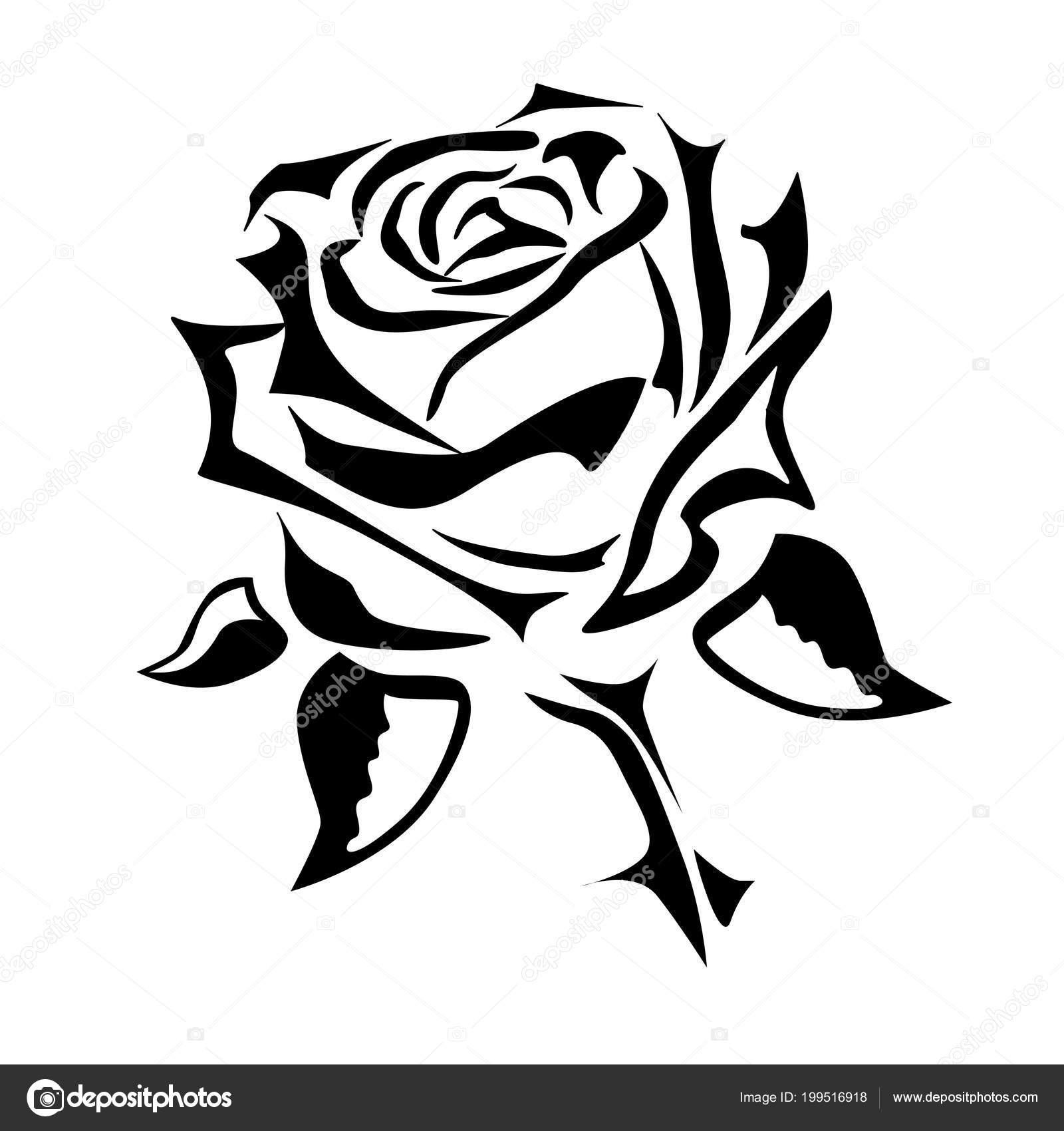 Dessin Vectoriel Tatouage Rose Logo Image Vectorielle Par pour Dessin Rose