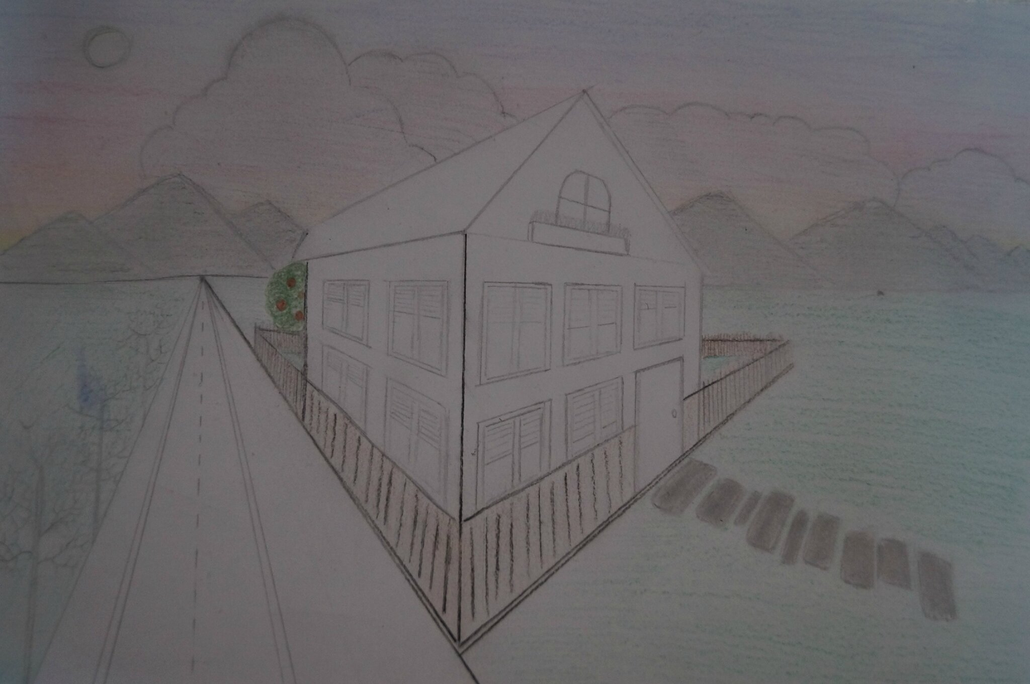 Dessiner Une Maison Avec Deux Points De Fuite. - Tiger dedans Dessin 1 Point De Fuite,