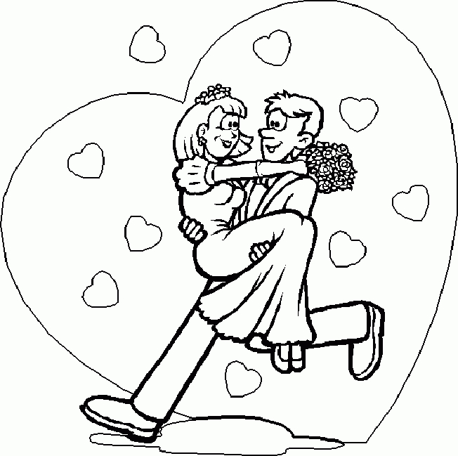 Dessins De Mariage À Colorier concernant Coloriage Dessin Mariage