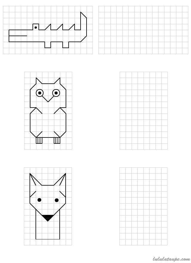 Dessins Simples À Reproduire Sur Quadrillage, Ce1 | Math intérieur Dessin Quadrillage,