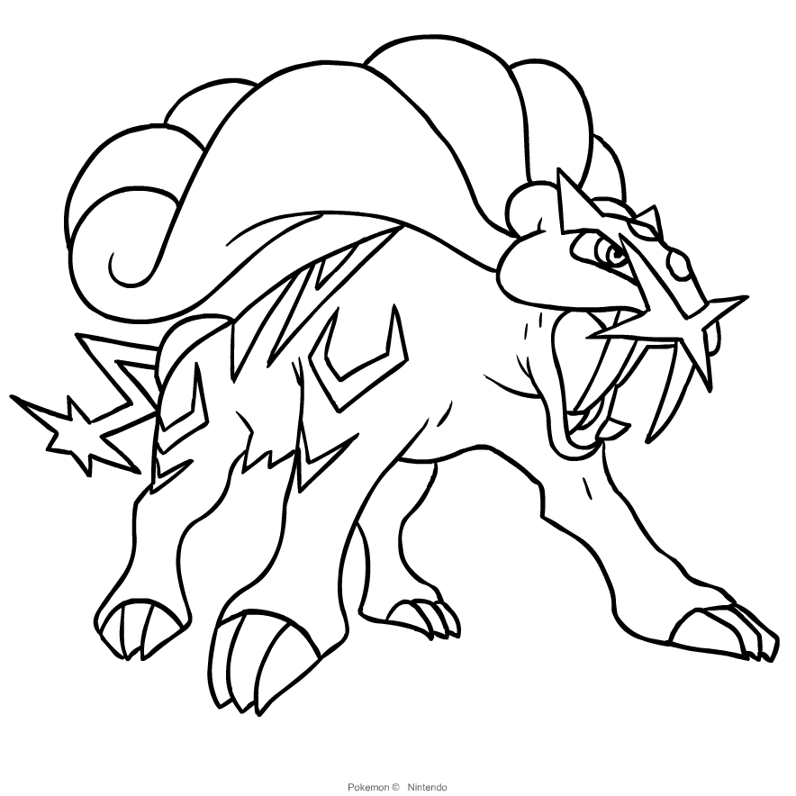 Dibujo De Raikou De Los Pokémon De La Segunda Generación dedans Dessin Pokemon F