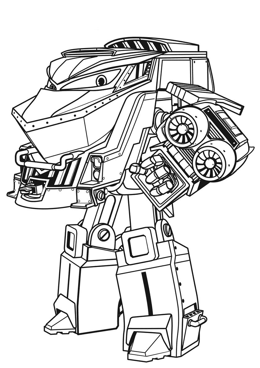 Dibujos Para Colorear De Robot Train - Impresion Gratuita tout Tobot Y Coloriage