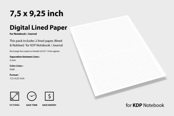 Digital Lined Paper For Kdp Graphic By Creativekdp concernant Coloriage Kdp,