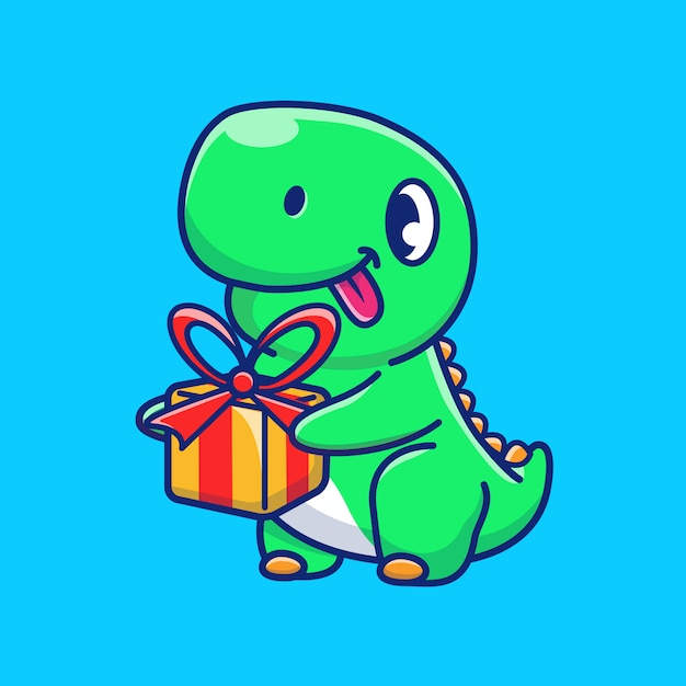 Dinosaure Mignon Apportez Icône Boîte Cadeau Illustration encequiconcerne Dessin Dinosaure