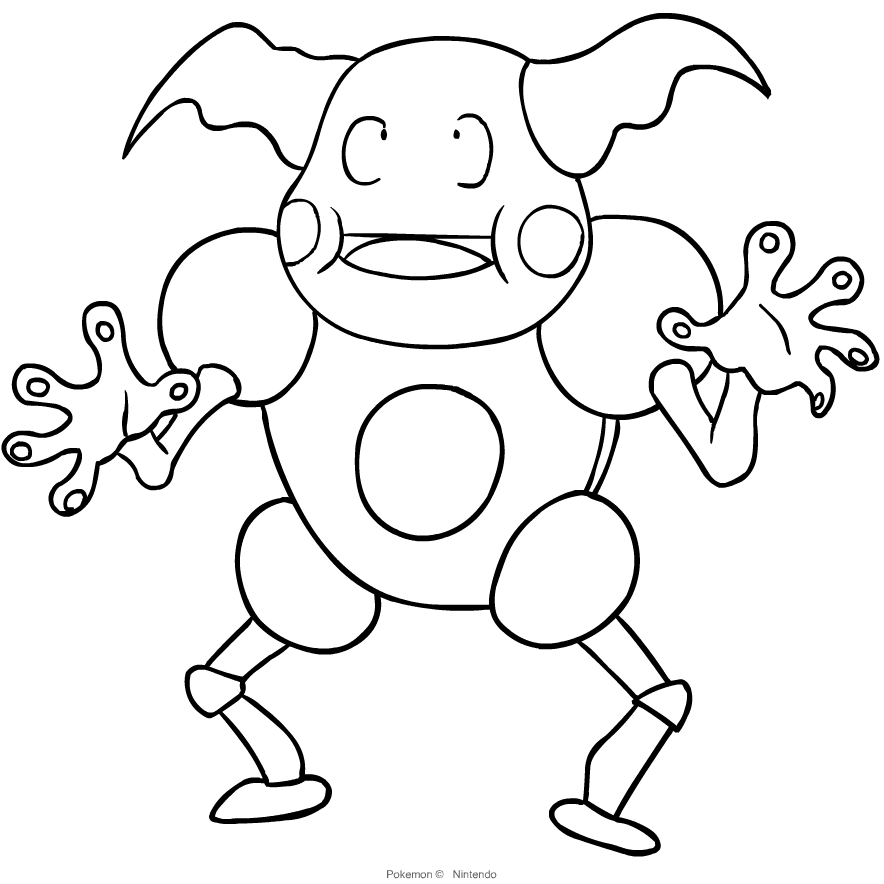 Disegno Di Mr. Mime Dei Pokemon Da Colorare dedans Dessin Pokemon F