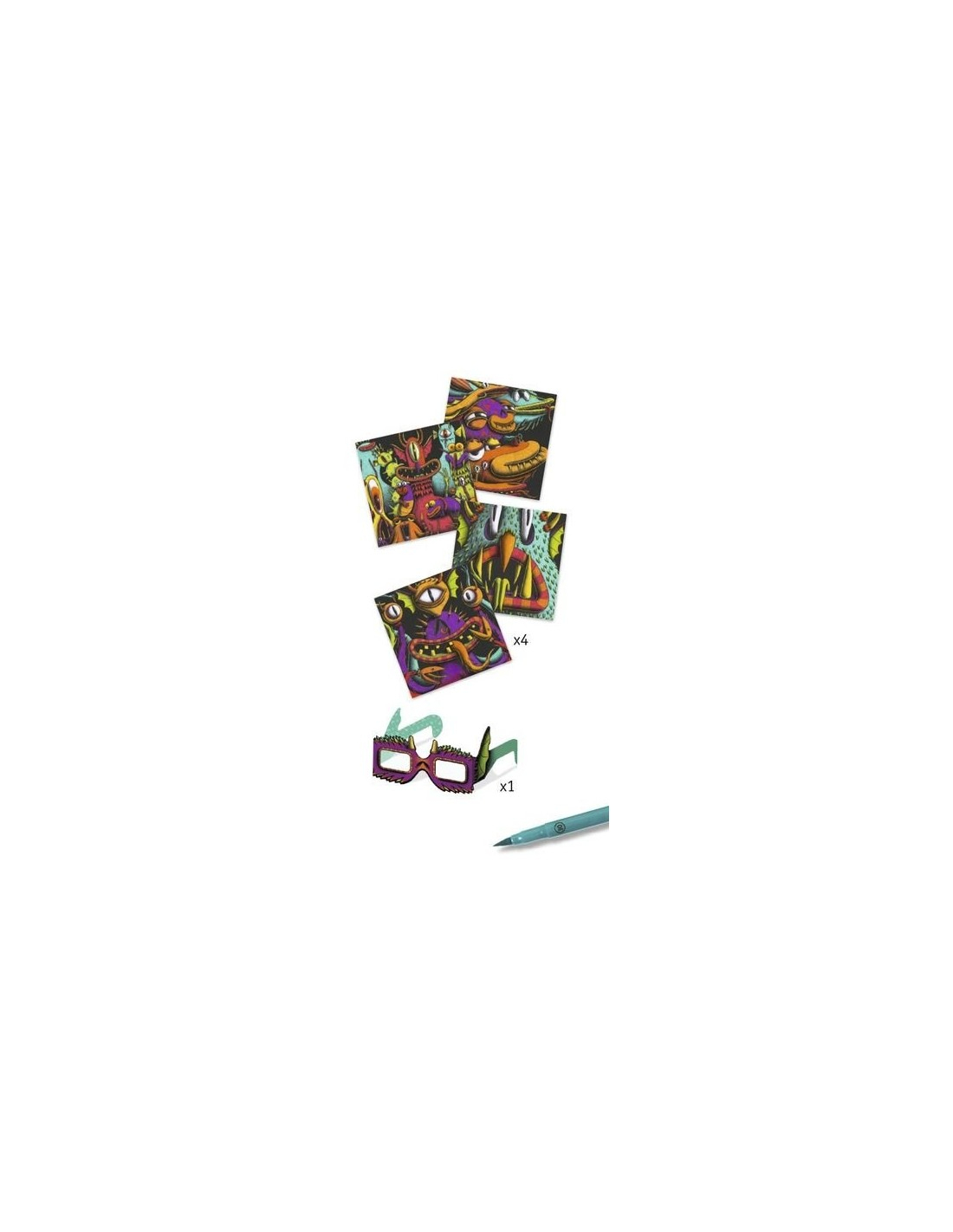 Djeco - Coloriage 3D Funny Freaks - Jemice Kids, Magasin avec Coloriage 3D,