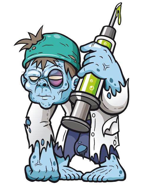 Docteur Zombie De Dessin Animé | Vecteur Premium à Dessin Zombie