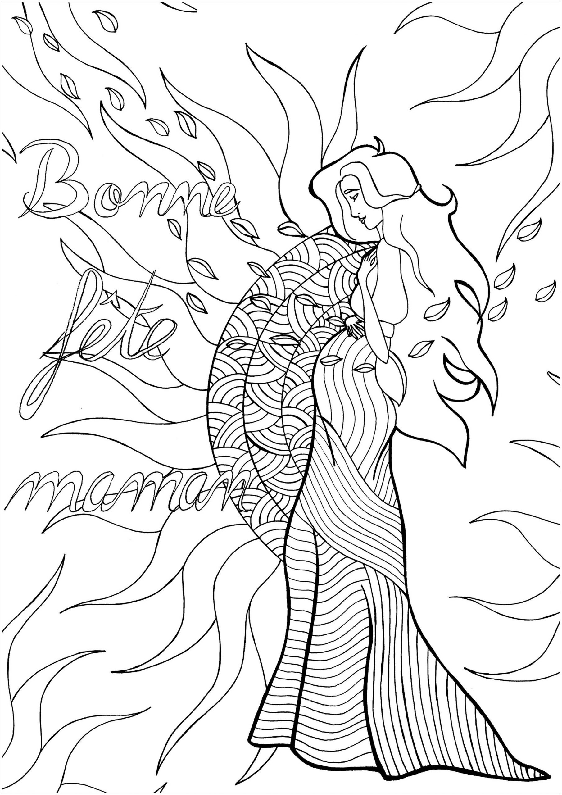 Donner La Vie - Fête Des Mères - Coloriages Difficiles intérieur Coloriage Fête Des Mères