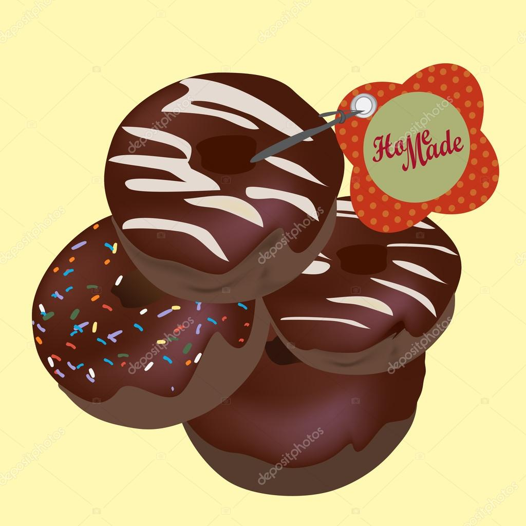 Donuts Au Chocolat — Image Vectorielle Aleksad © #33428845 concernant Dessin Chocolat,