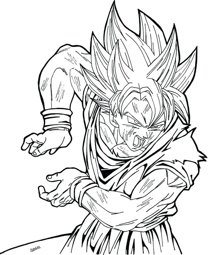 Dragon Ball: Coloriage Dragon Ball Z Sangoku Super Sayen 3 pour Coloriage Dessin De Sangoku Super Sayen 10000