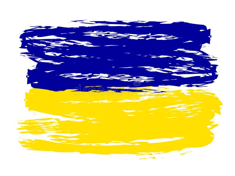 Drapeau Peint De L&amp;#039;Ukraine, Illustration De Vecteur pour Dessin Ukrainien,